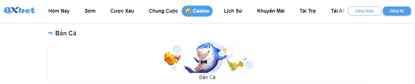 Bắn cá 8xbet là một sản phẩm cá cược đặc sắc của nhà cái uy tín