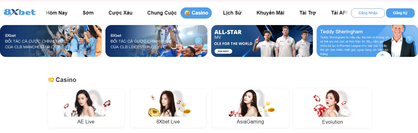 Casino 8xbet ra đời đáp ứng nhu cầu giải trí của cộng đồng người chơi cá cược