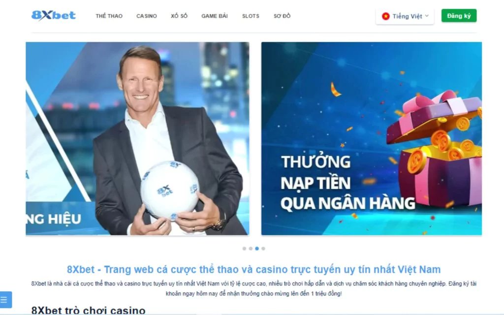 8xbet được biết đến là một trong những nhà cái uy tín hàng đầu